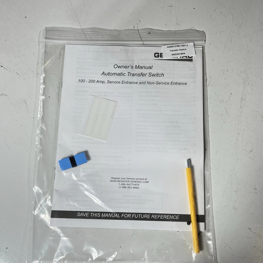 Generac RXSC200A3 Non-Service Rated 200 Amp Automatic Transfer Switch