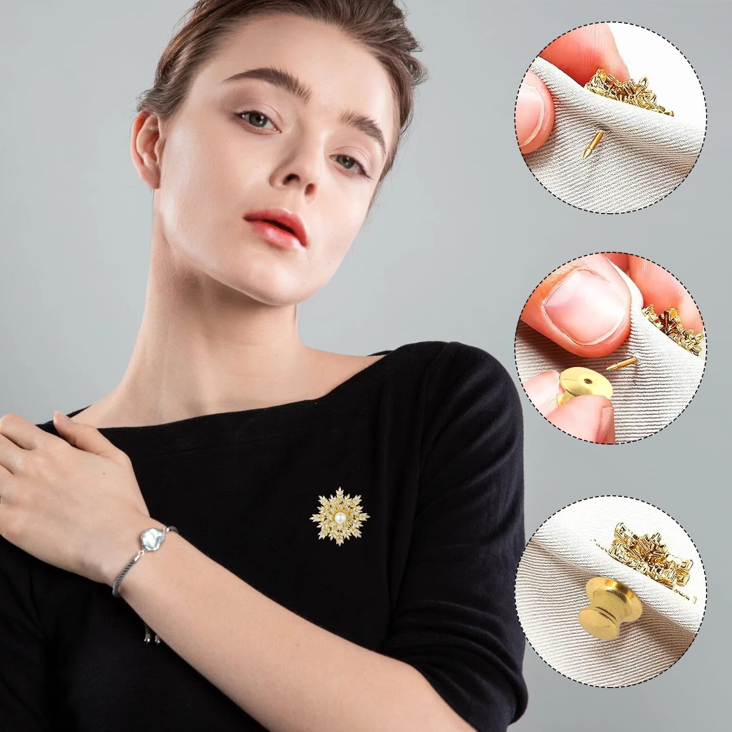 30 PCS Locking Pin Backs,Locking Keepers,Metal Backing for Glod