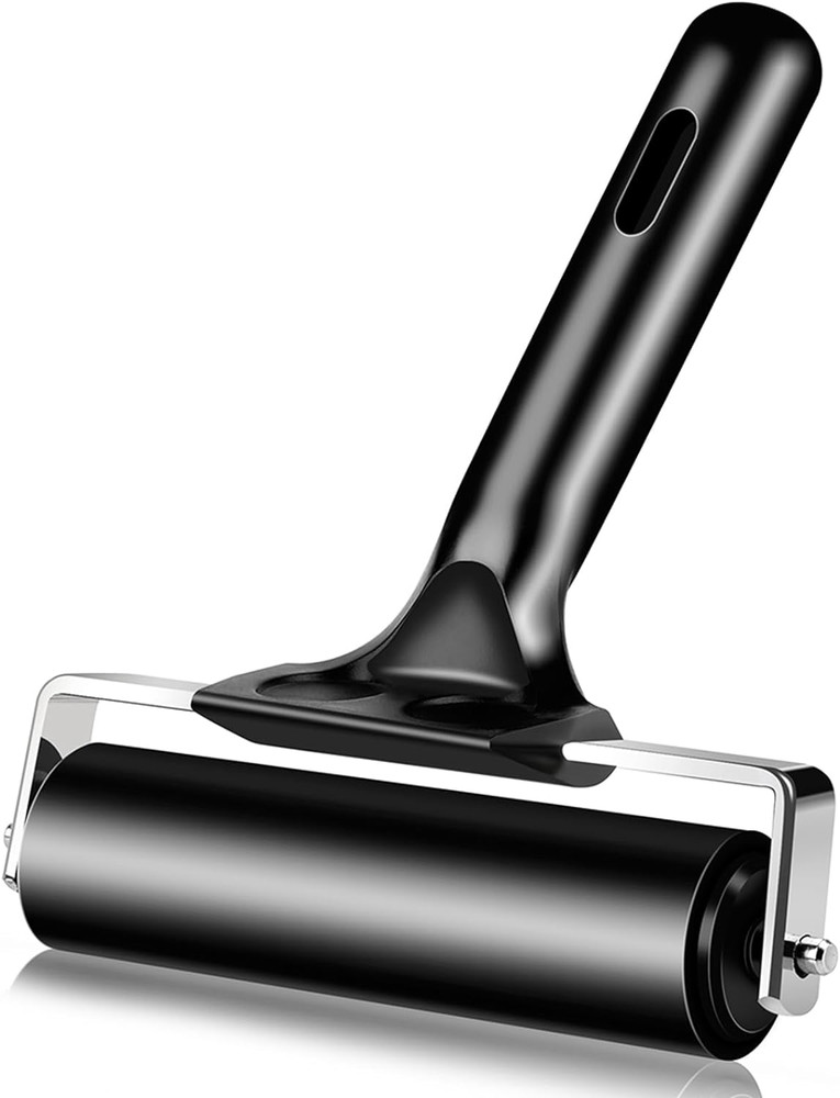 4" Rubber Roller Brayer Rollers for Crafting,Hard Rubber Rollers for Printmaking