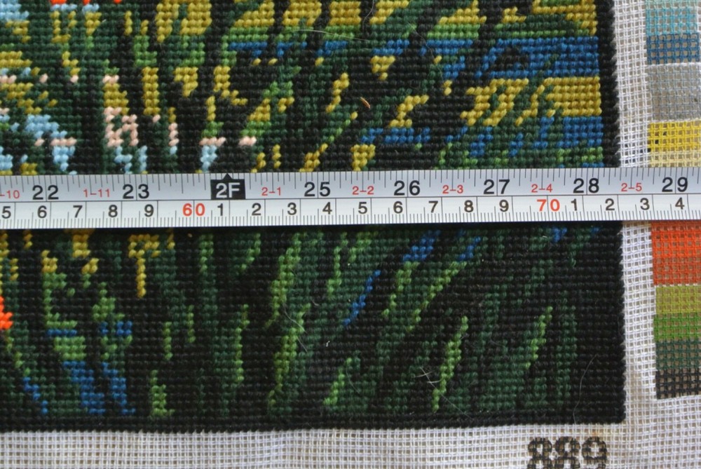 Flamingos in Sunset Completed Needlepoint Vintage