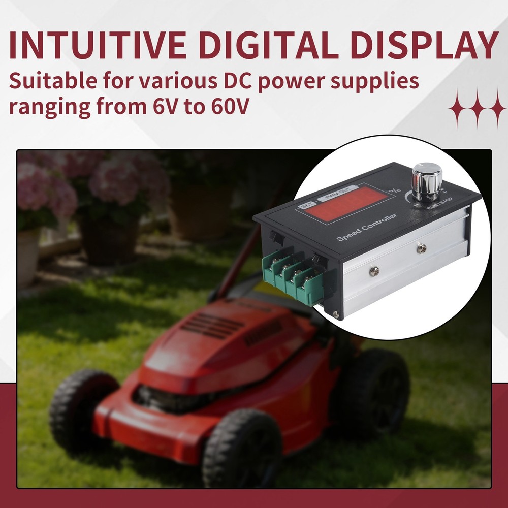 PWM DC Motor Speed Controller 6-60V 30A with Digital Display & Robust PCB -2102