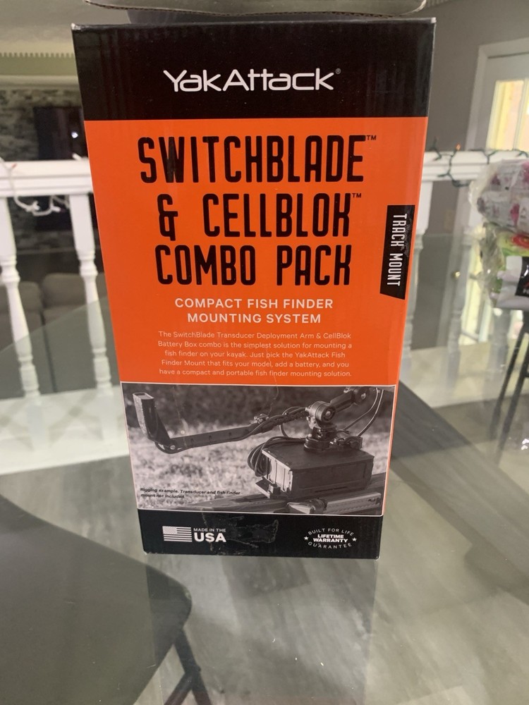 YakAttack SwitchBlade & CellBlok Combo Orange Kayak Fish Finder Mount System