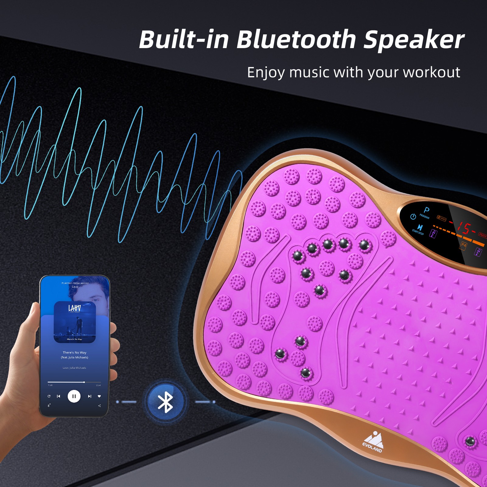 Vibration Plate Exercise Machine Whole Body Vibrating Platform Bluetooth Remote