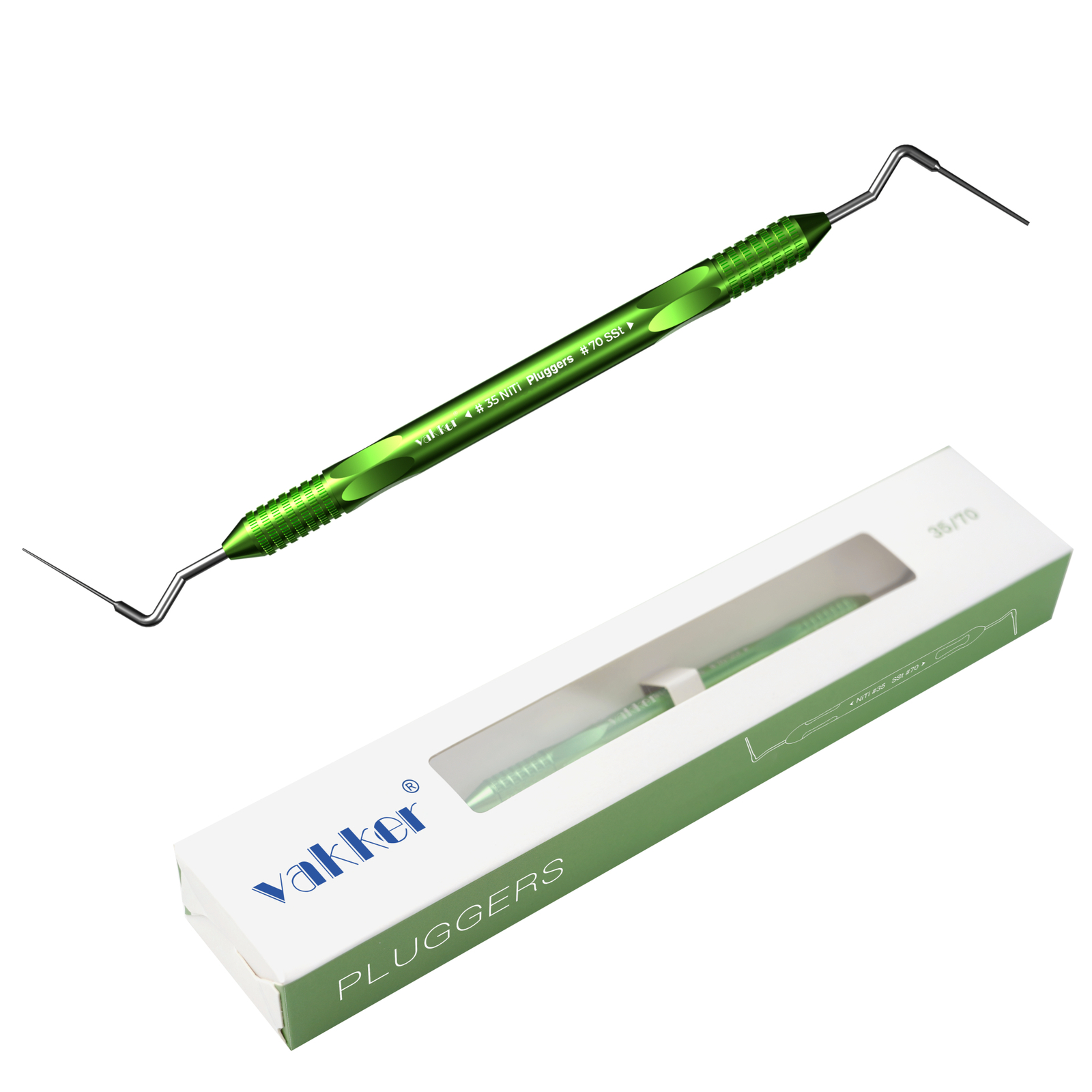 Vakker Dental Endo Condenser Gutta Percha Tips NITI Stainless Hand Plugger Set