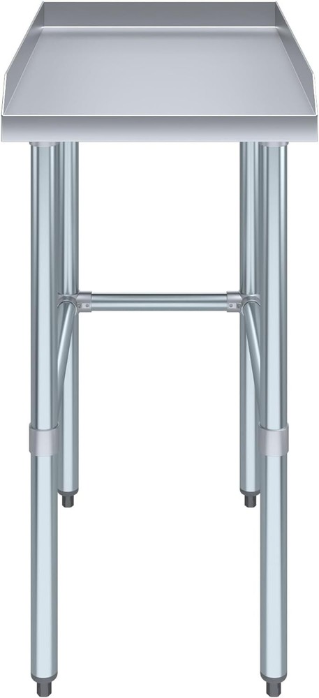 Commercial Stainless Steel Work Table Open Base with Backsplash and Side Guards