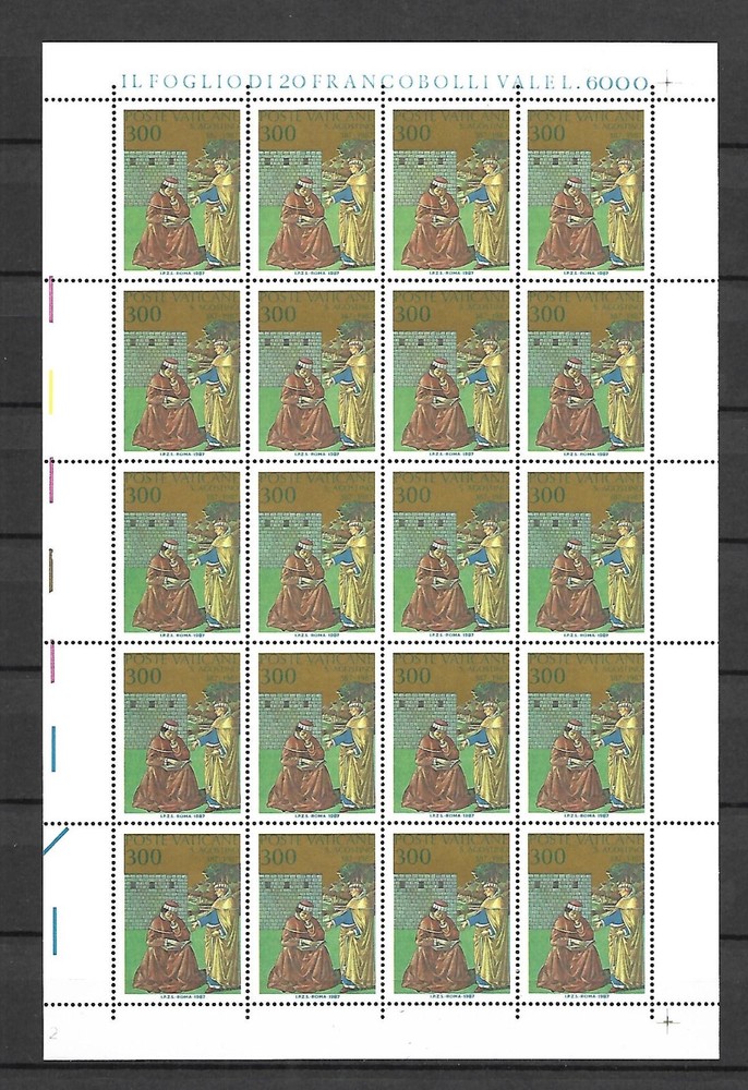 (FS232) Vatican 1987 St Augustine Full Sheets MNH