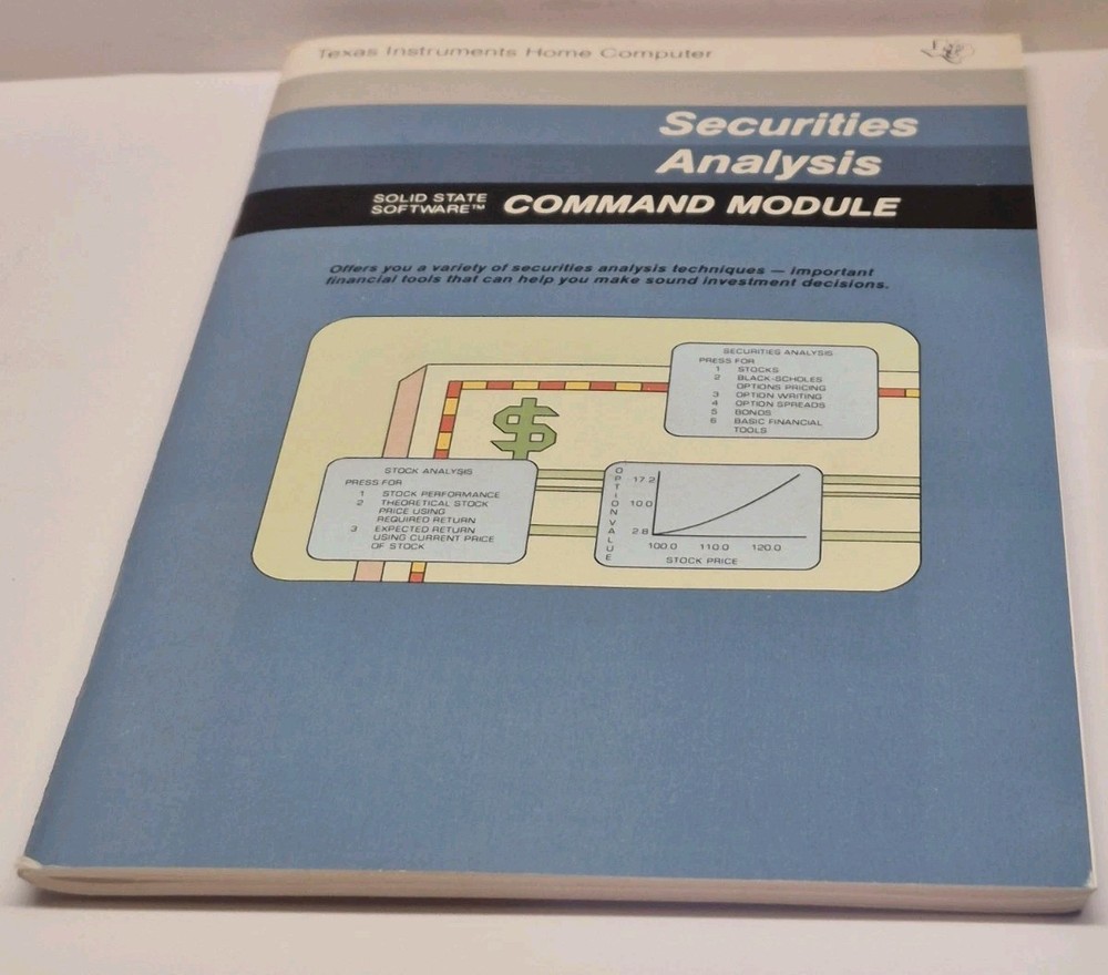 Texas Instruments TI 99/4A Securities Analysis Complete in Box - Tested working