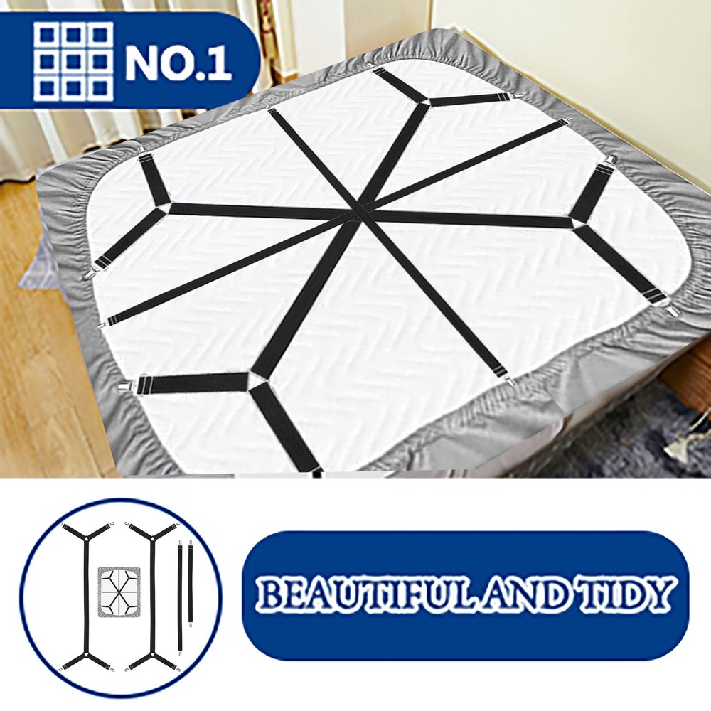 Bed Sheet Strapsadjustable Elastic Sheet Fastenerssecure Mattresses Covers Keepe