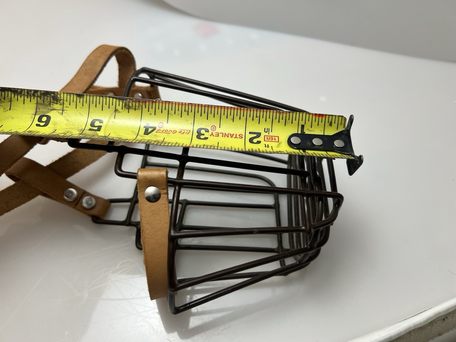 German Shepherd Dog Muzzle Metal Basket M-L Dogs Adjustable Metal Leather