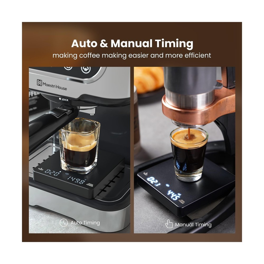 Mini Coffee Scale with Timer, Maestri House Rechargeable Espresso S... Fast Ship