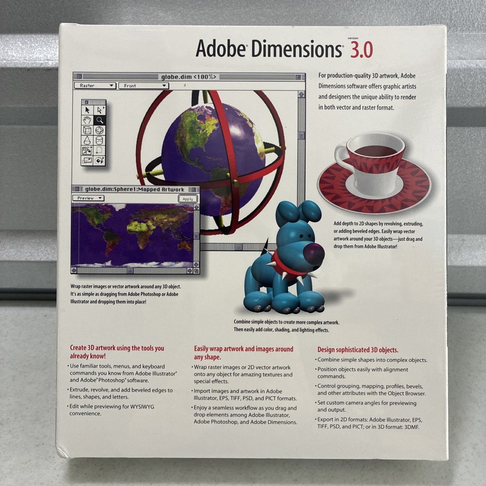 ADOBE Dimensions 3.0 Software Mac Retail Version Macintosh *NEW/sealed