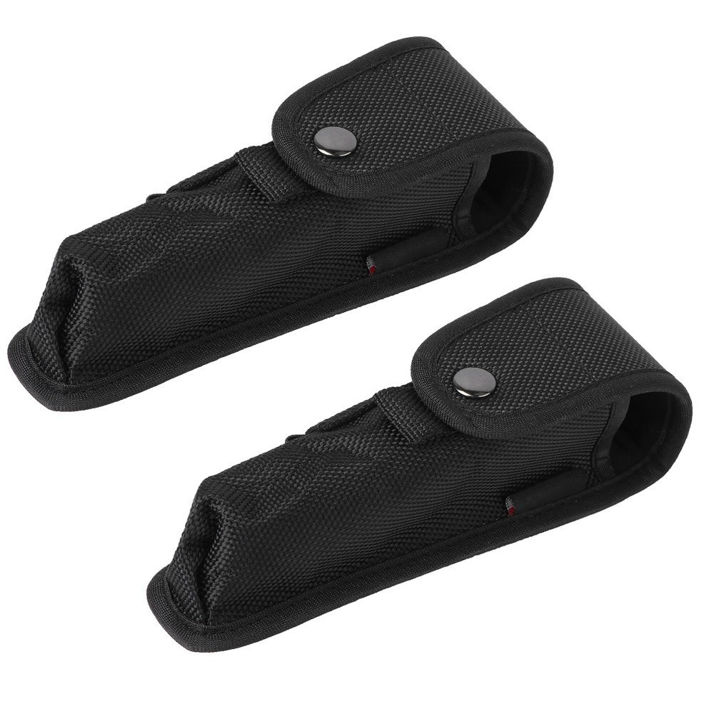 2Pcs Portable Flashlight Holsters Nylon Flashlight Pouch Multi-function Bag