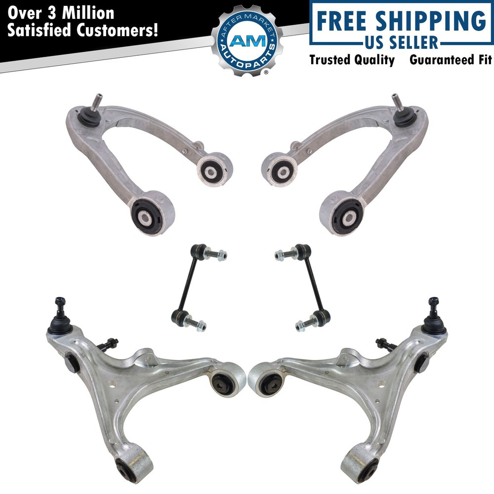Front Upper Lower Control Arm Ball Joint Sway Bar Link Suspension Kit Set 6pc