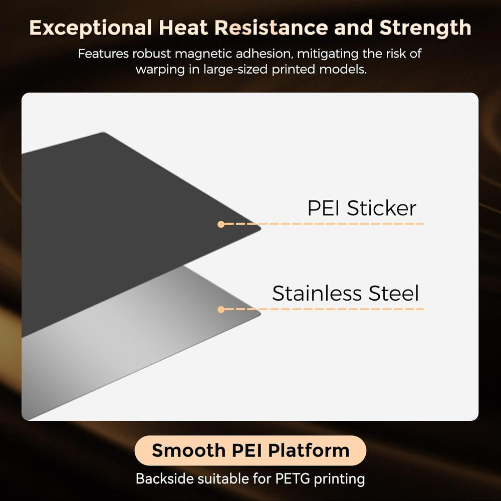 Adventurer 5M Series Smooth PEI Platform, Tool-Free Model Removal, Automatic Sep