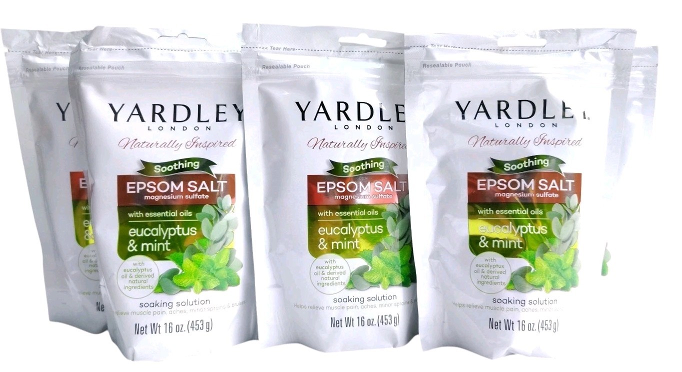 Yardley London Eucalyptus & Mint Epsom Salt Soaking Solution 6 Pounds 1lb Each