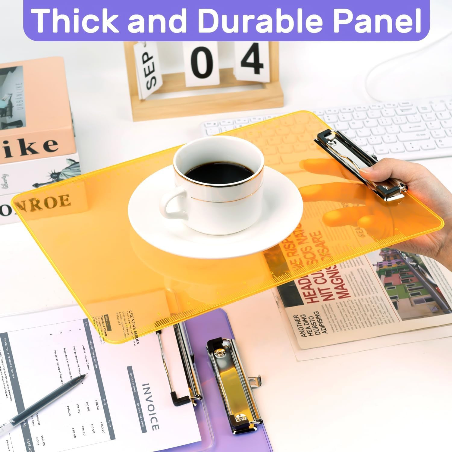 Plastic Clipboards A4/Letter Size 8.5X11 Clear Colored Clip Boards Hanging Hard