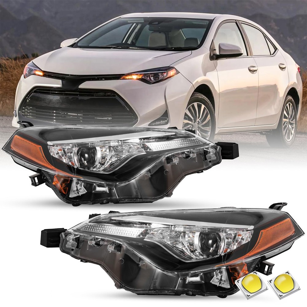 Headlight Assembly for 2017-2019 Corolla Projector LED Passenger Driver Side