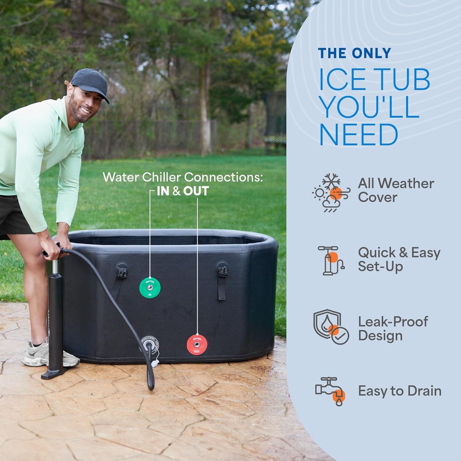 Lifepro NordPod Elite Cold Plunge Tub – Portable Ice Bath for Recovery & Therapy