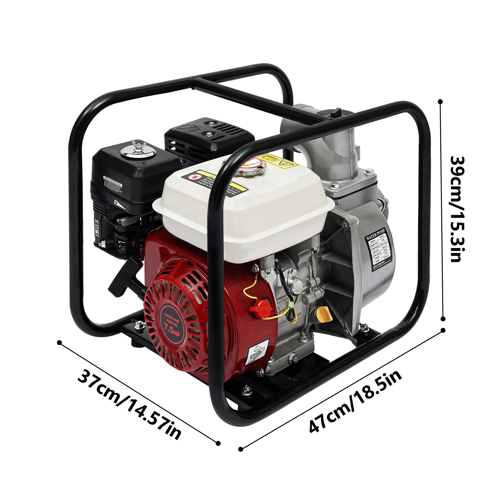 7.5HP 4-Stroke 3-Inch Gasoline Semi-Trash Water Pump, New