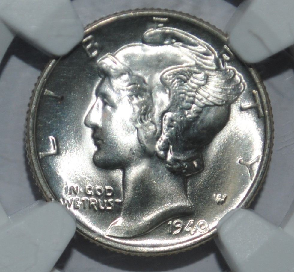 1940  MERCURY DIME NGC MS67