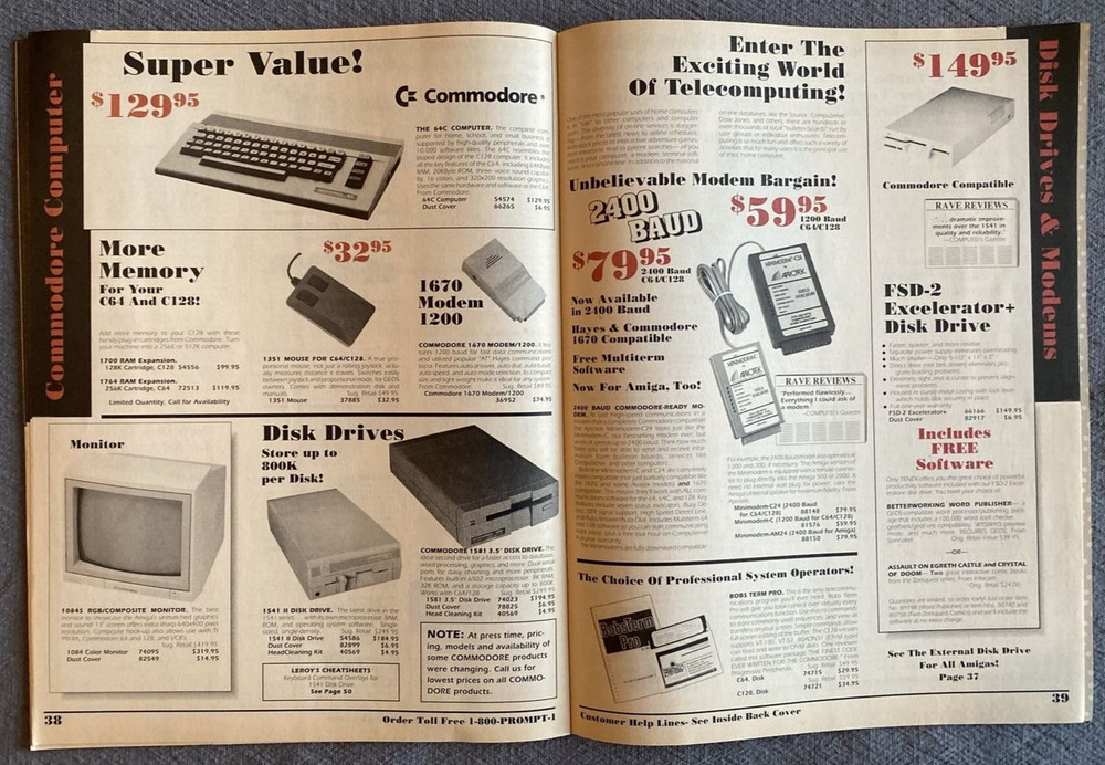 Vtg 1990 Tenex Catalog "Everything Book for Commodore & Amiga Computers" 59pgs