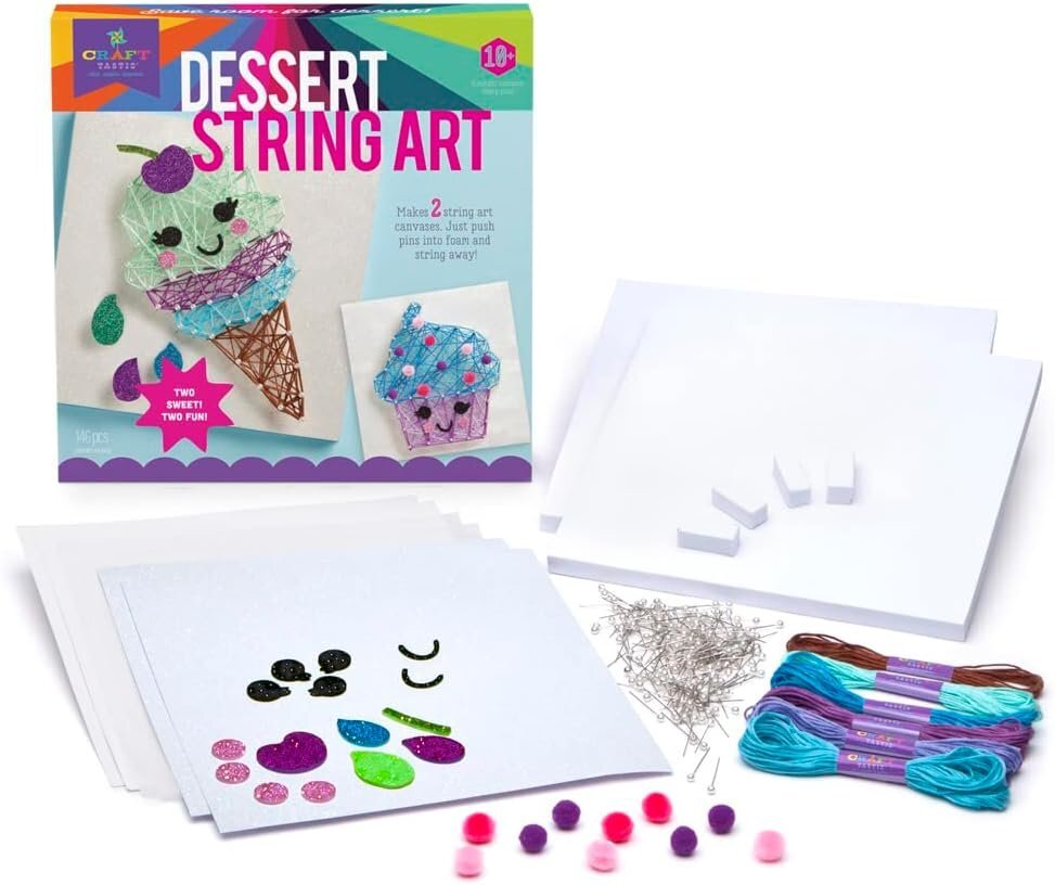 Craft-tastic – String Art Kit – Craft Kit Makes 2 Large String Art Canvases –...