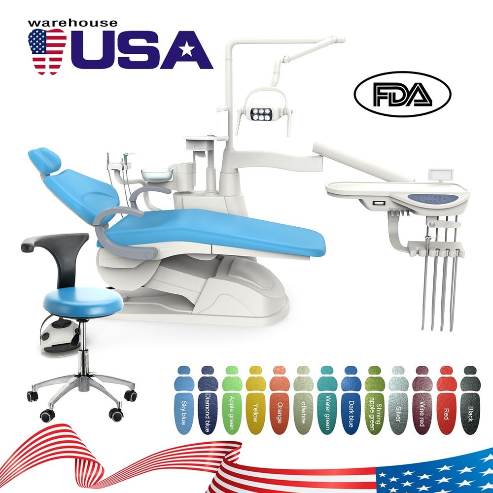 Dental Unit Chair Computer Control DC Motor Fully automatic integrated+ Stool CE