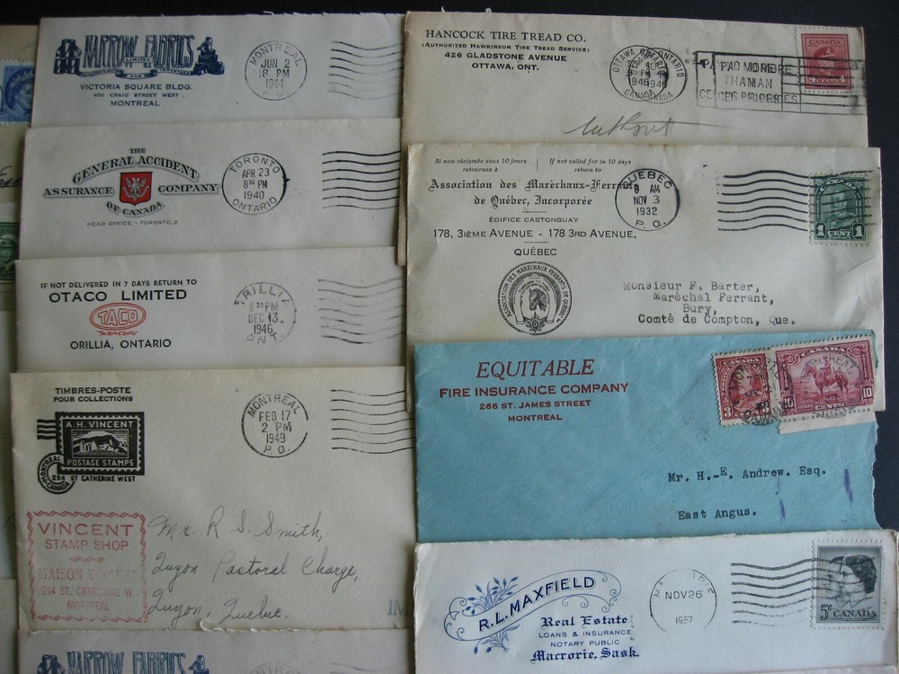 Canada 27 advertising covers, duplicates, mixed condition, check them out!