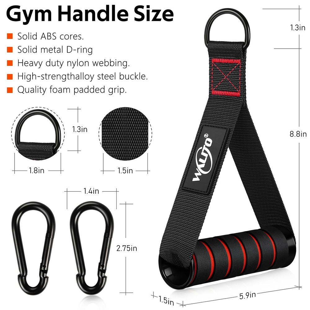 Exercise Handles Cable Machine Replacement Attachment Home Gym Pulley Resistance