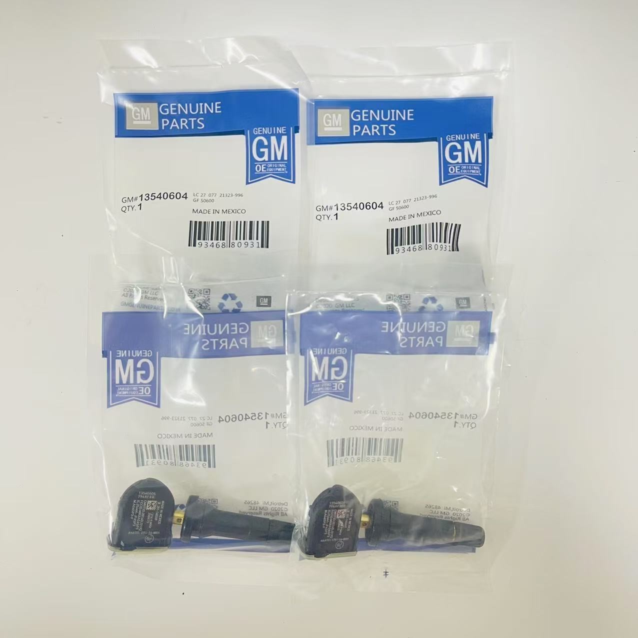 4x Genuine TPMS 13540604 Tire Pressure Sensor Buick Chevrolet Cadillac Escalade