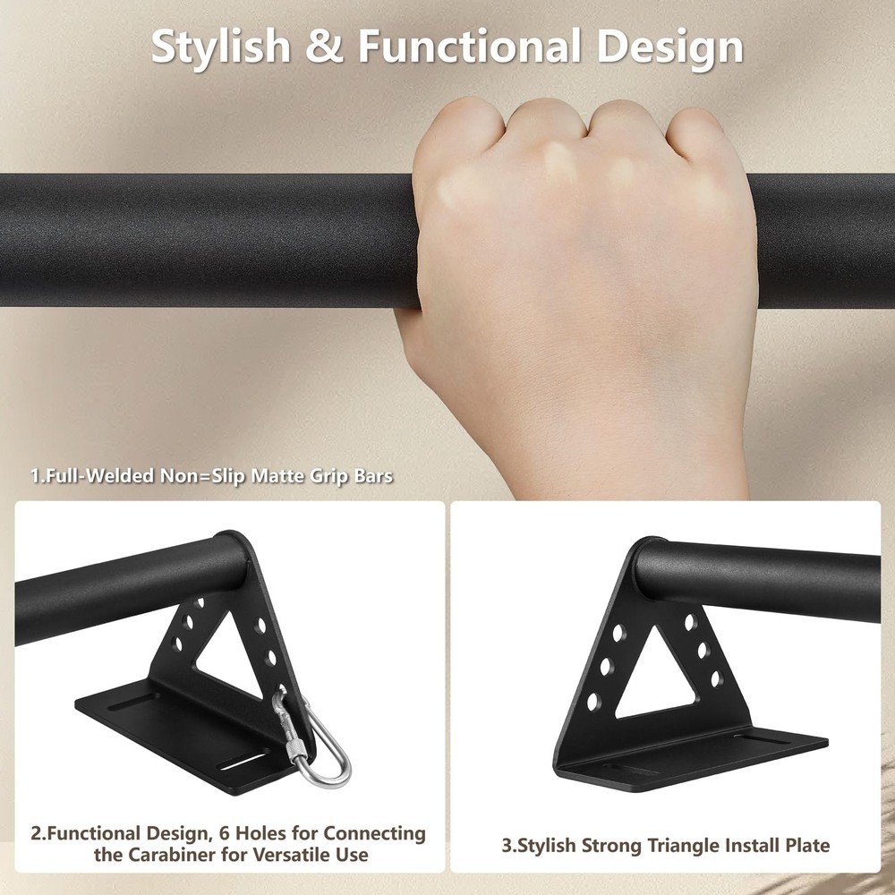 Wall Mounted Pull Up Bars Doorway, Heavy Duty Strength Training Pull-Up Bars ...