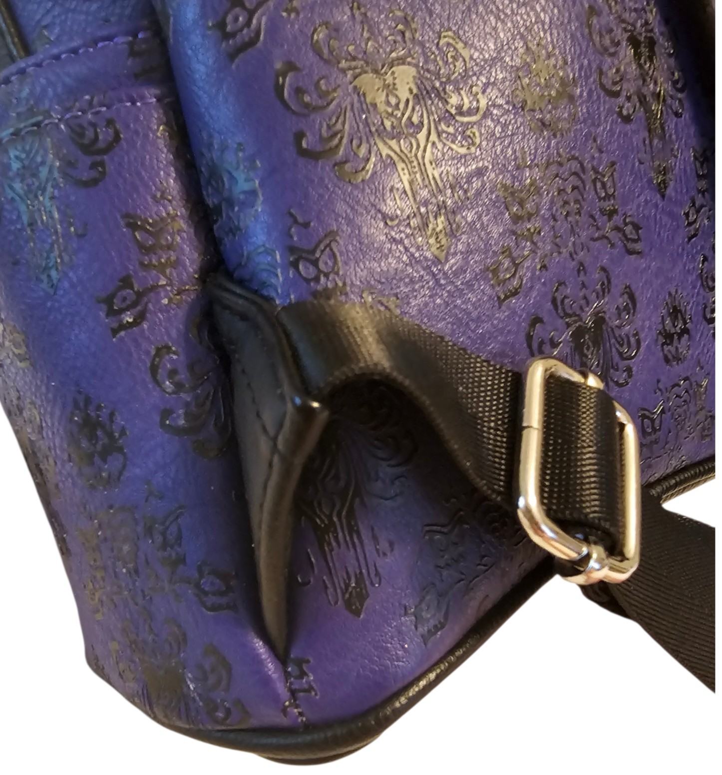Loungefly Disney Parks Haunted Mansion Purple Wallpaper Mini Backpack ❤️ Logo