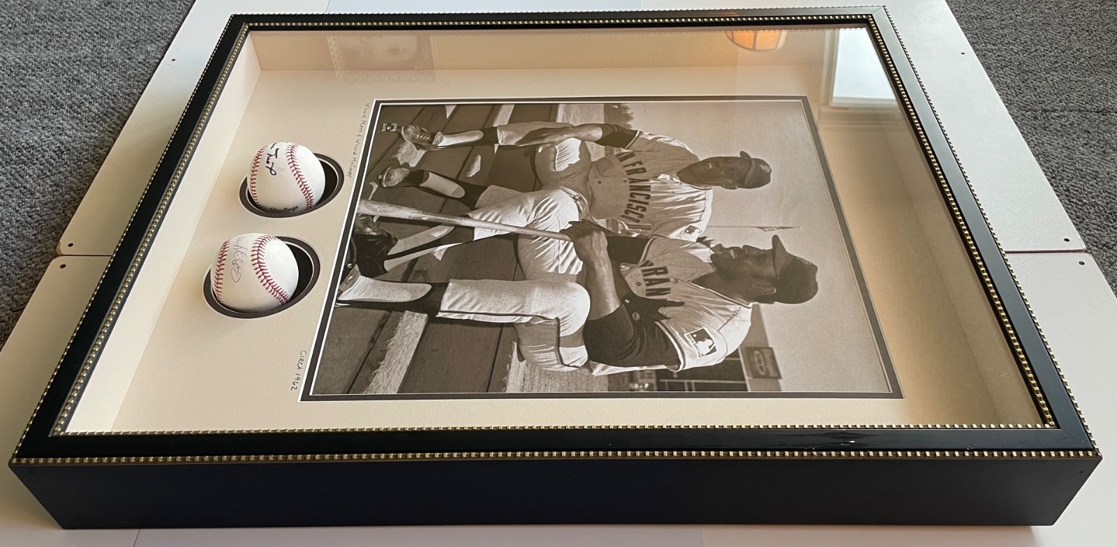 SF Giants Willie Mays & Willie McCovey Signed Baseballs framed w/photo. FREE S/H