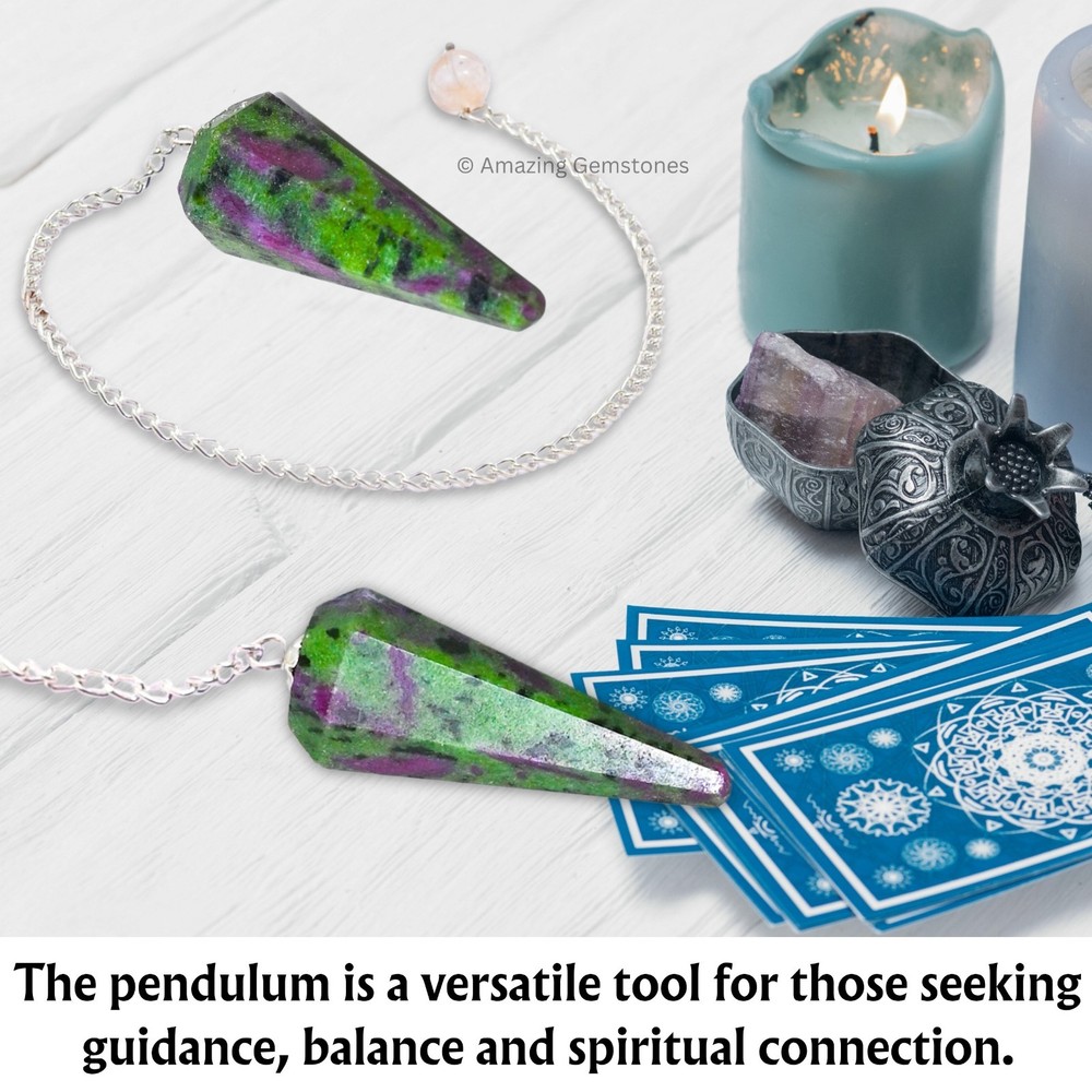 Ruby Zoisite Dowsing Crystal Pendulum