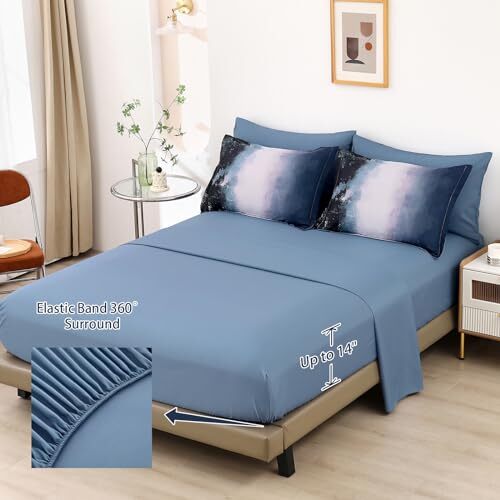 Ombre Blue Comforter Set Size Gradient Navy Boho Bedding Set King Blue Black