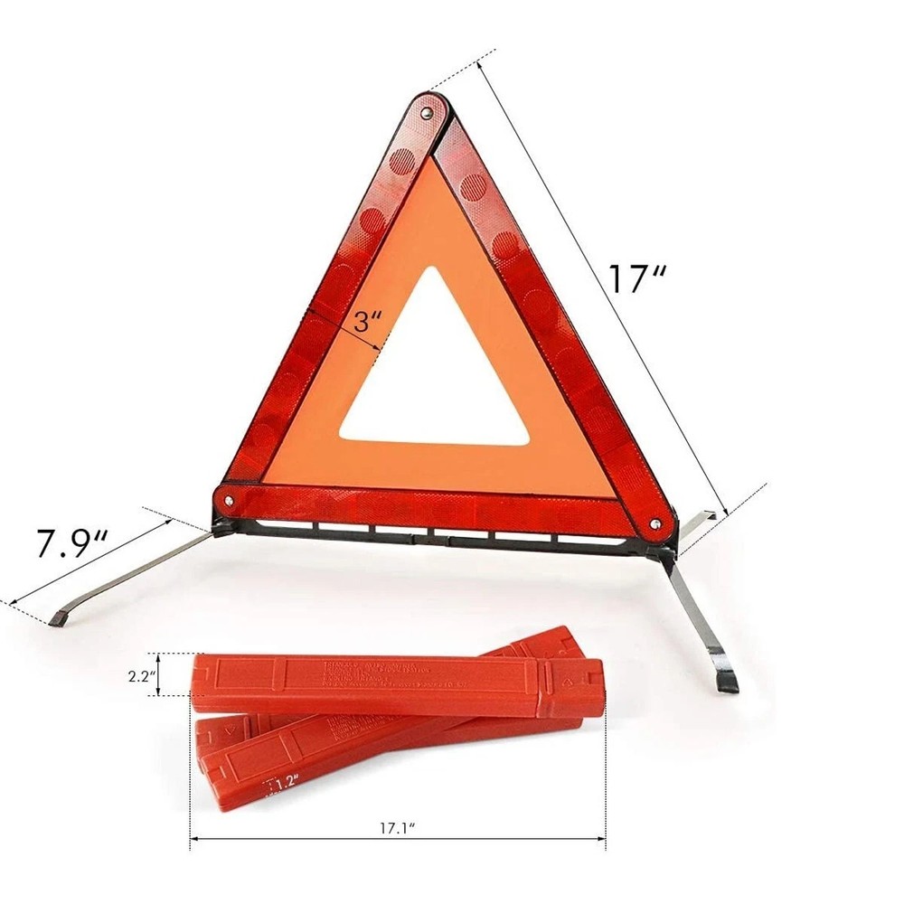 Large Reflective Car Warning Triangle Breakdown Hazard Road EU Emergency