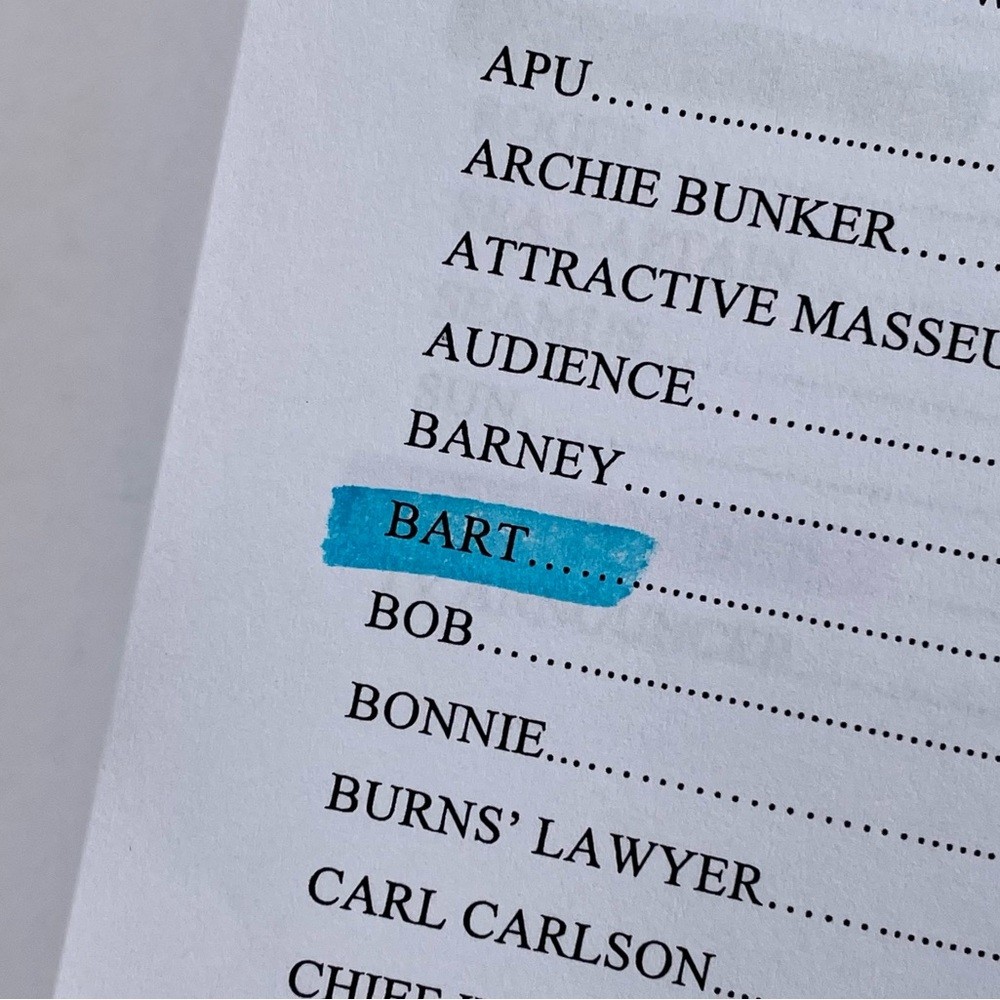 Family Guy Nancy Cartwright Bart Simpson 2013 Simpsons Used Table Draft Script