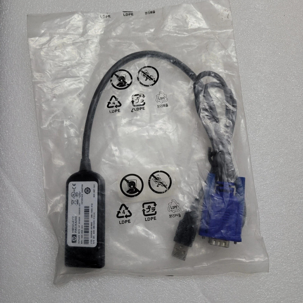 HP AF623A 580648-001 Virtual Media USB VGA KVM Switch Module Cable