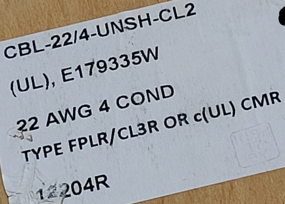 Advanced Digital 12204R 22/4C Stranded Riser Security/Alarm Cable White /100ft