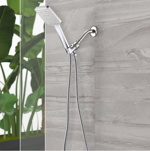 EQLOO 6‑Function High Pressure Handheld Shower Head Chrome w/ 59" Hose