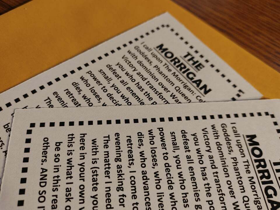 THE MORRIGAN prayer card set - 2 CARDS