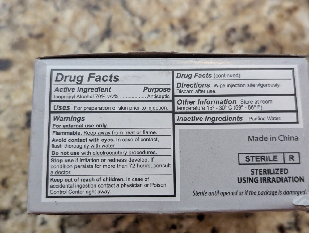 ProCure Sterile Alcohol Prep Pads Medium 200 Count PC185
