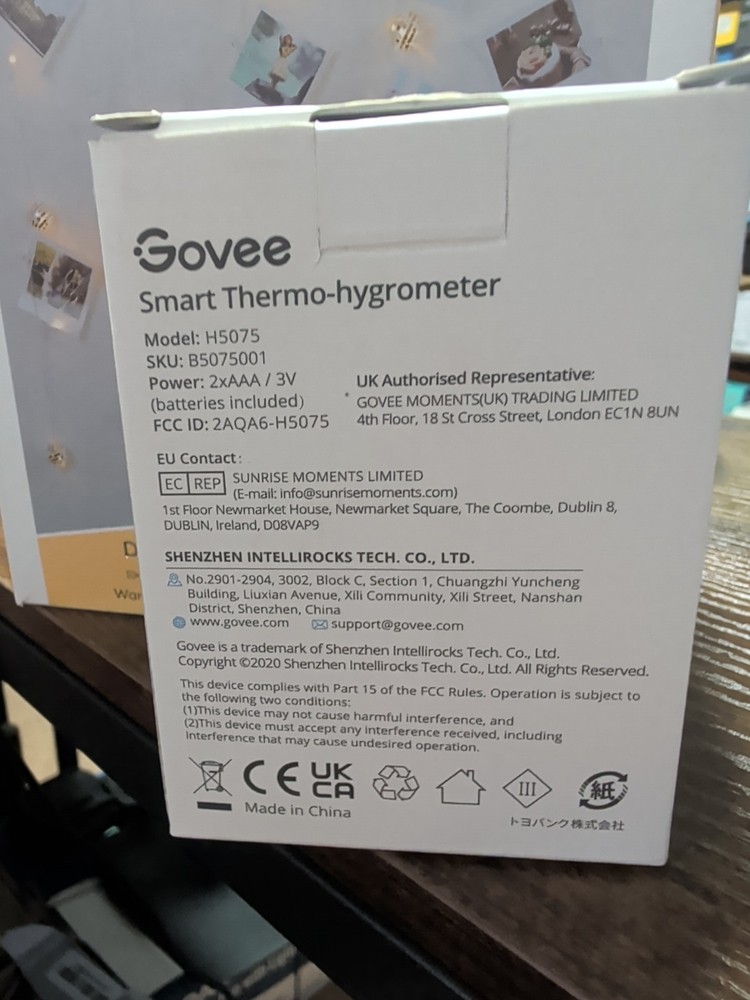 Govee H5075 Smart Thermo Hygrometer Bluetooth Temperature Humidity Sensor