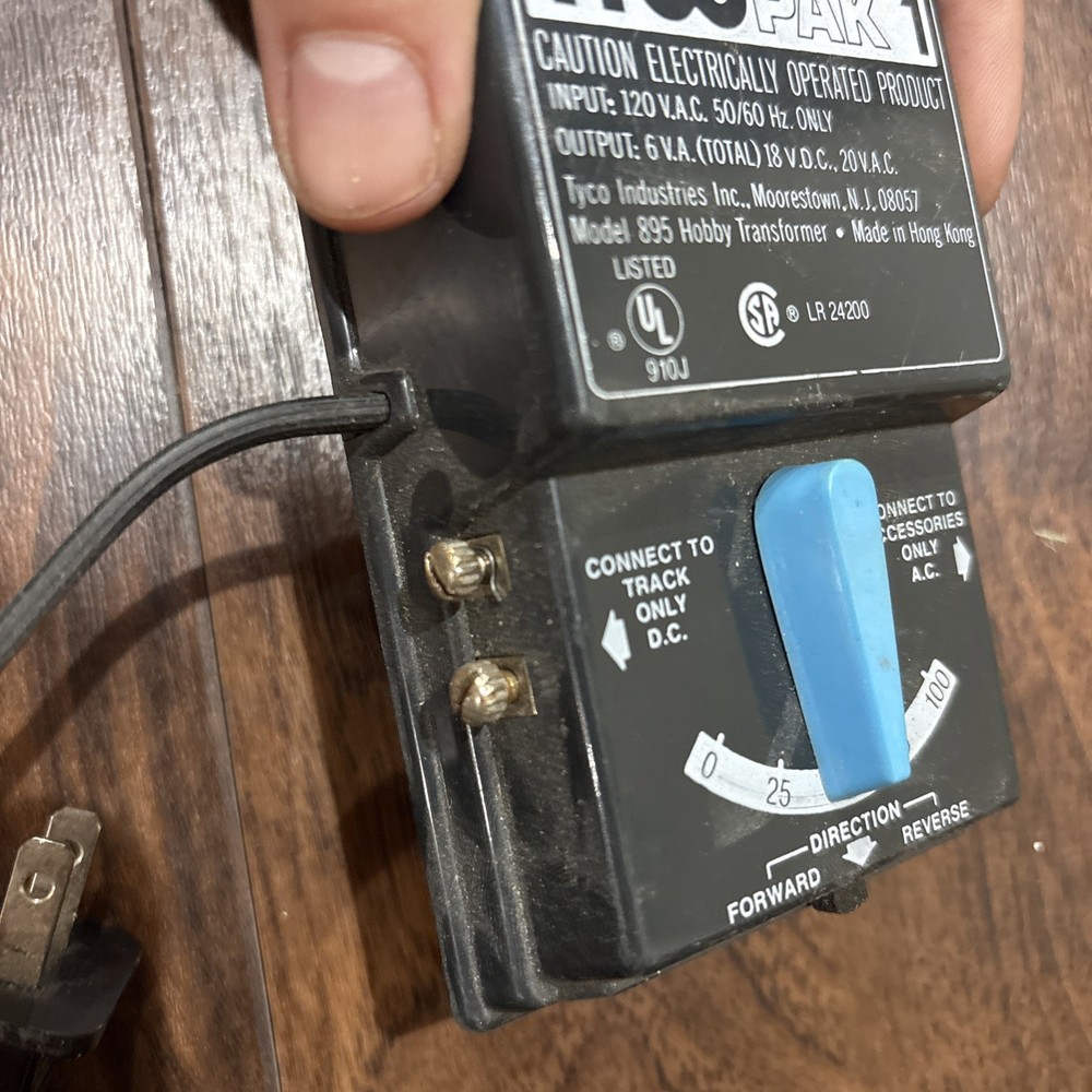 Tyco Pak 1 895 AC/DC HO Scale Model Train Transformer Controller Not Tested