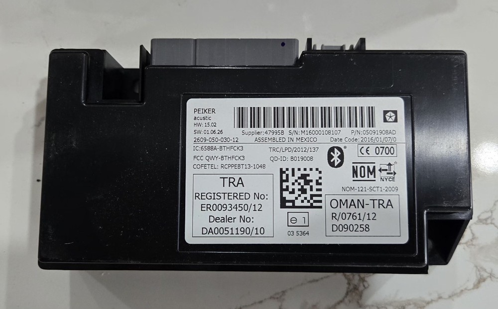 2013 - 2016 Dodge Dart Chassis Communication Control Module 05091908AD