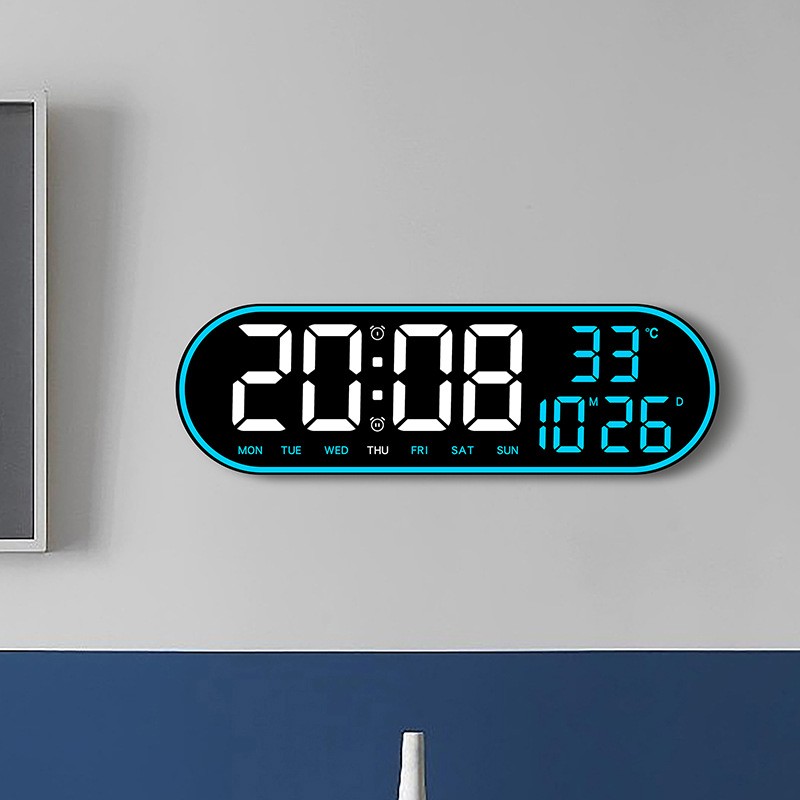Large Screen LED Digital Wall Clock Temperature Date Alarm Electronic Clocks
