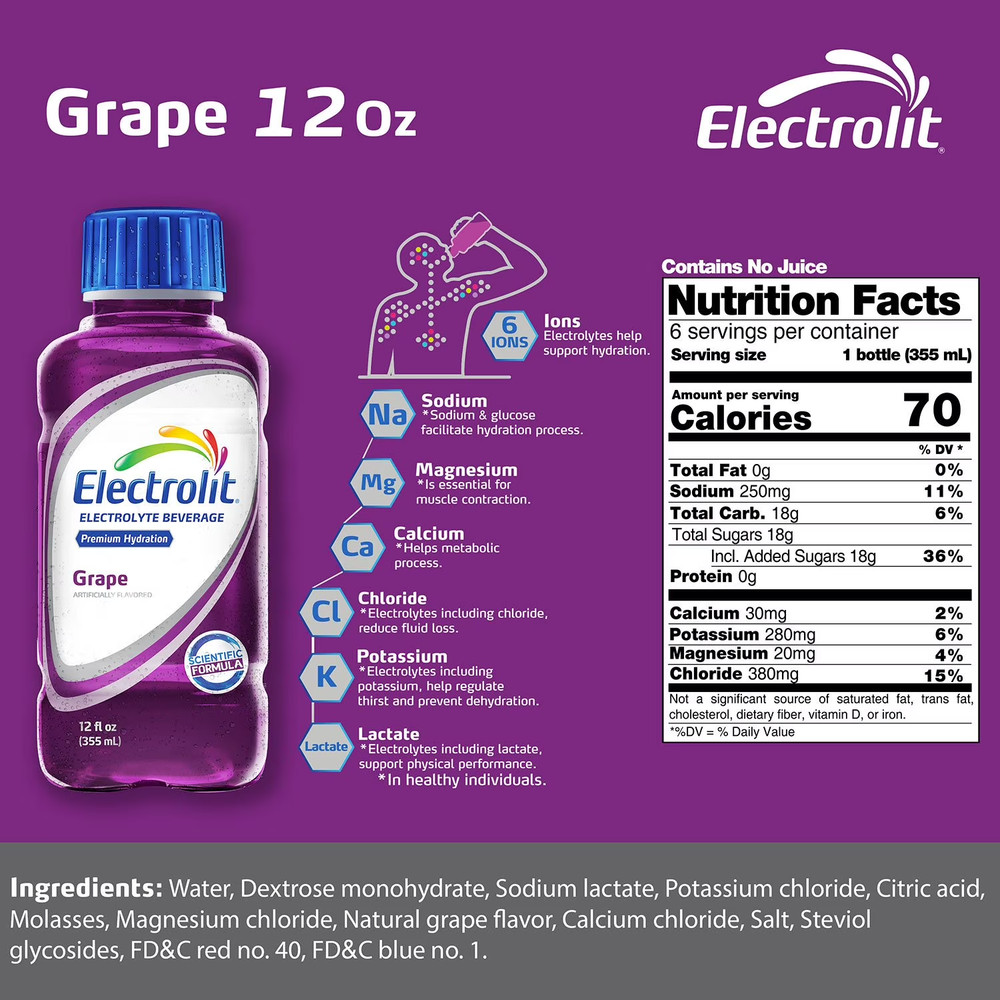 Electrolit Premium Hydration Variety Pack - 12 oz Bottles (15 Pack)