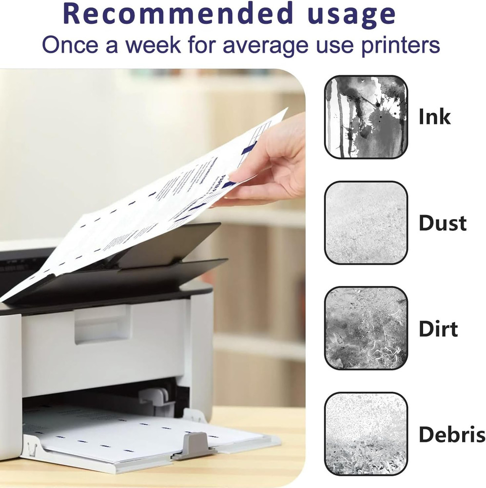 Laser & Inkjet Printer Cleaning Sheet (8.5 X 11) 10 Sheets