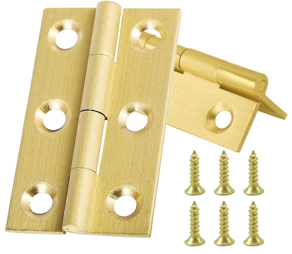 8 Pcs Solid Brass Hinges Small Cabinet Hinge With Screwssuitable For Jewelry