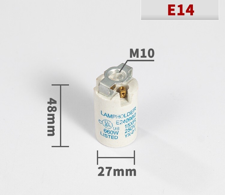 2x E14 E26 E27 Light Socket Porcelain Ceramic Screw Socket Lamp Holder Bulb Base